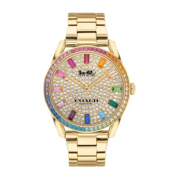 Coach Preston Rainbow Gold Tone Watch NWT - Picture 1 of 12